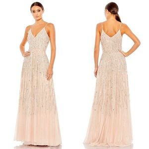 Mac Duggal New Embellished V Neck Sleeveless Gown Size 6
